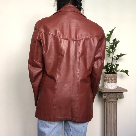 Vintage 1960s Brown Leather Jacket - Picture 4 of 6